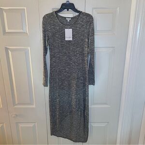 NWT- Love, Fire Heather Gray Long Sleeve Maxi Dress